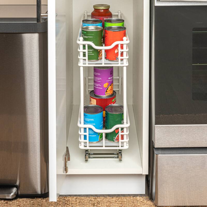 Household Essentials Narrow Two Sliding Cabinet Organizer