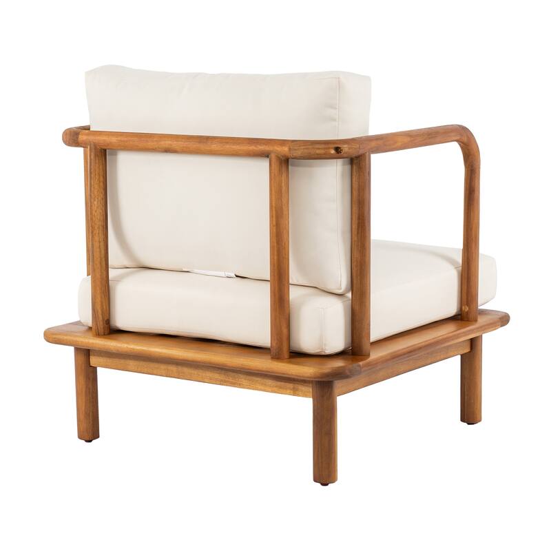 Christopher Knight Home - Canape Modern Outdoor Acacia Wood 4 Piece Conversation Set