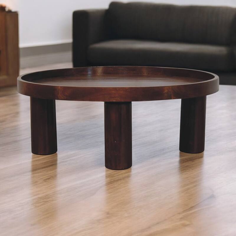 Artisan Furniture Solid Wood Crescent Chestnut Coffee Table