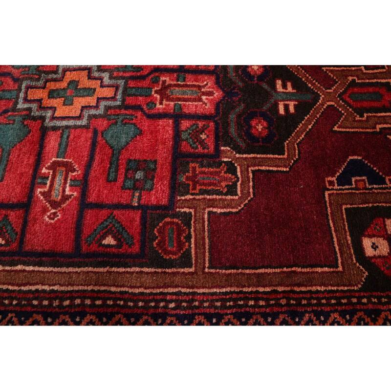 ECARPETGALLERY Hand-knotted Anatolian Dark Red Wool Rug - 3'7 x 7'0