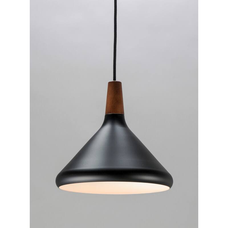 Maxim Nordic Single Light 7" Wood / Aluminum Pendant