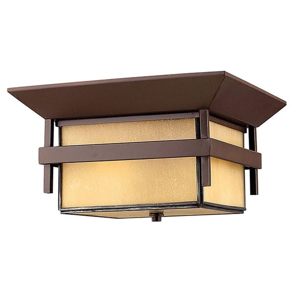 slide 2 of 3, Hinkley Lighting 2 Light 12.25" Width Outdoor Flush Mount Ceiling Anchor Bronze