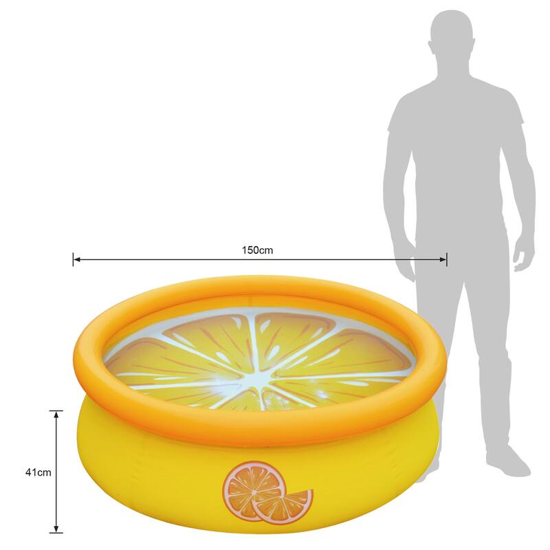 JLeisure 5' x 16.5" 3D Inflatable Outdoor Backyard Kiddie Pool, 6 Pack, Orange - 26