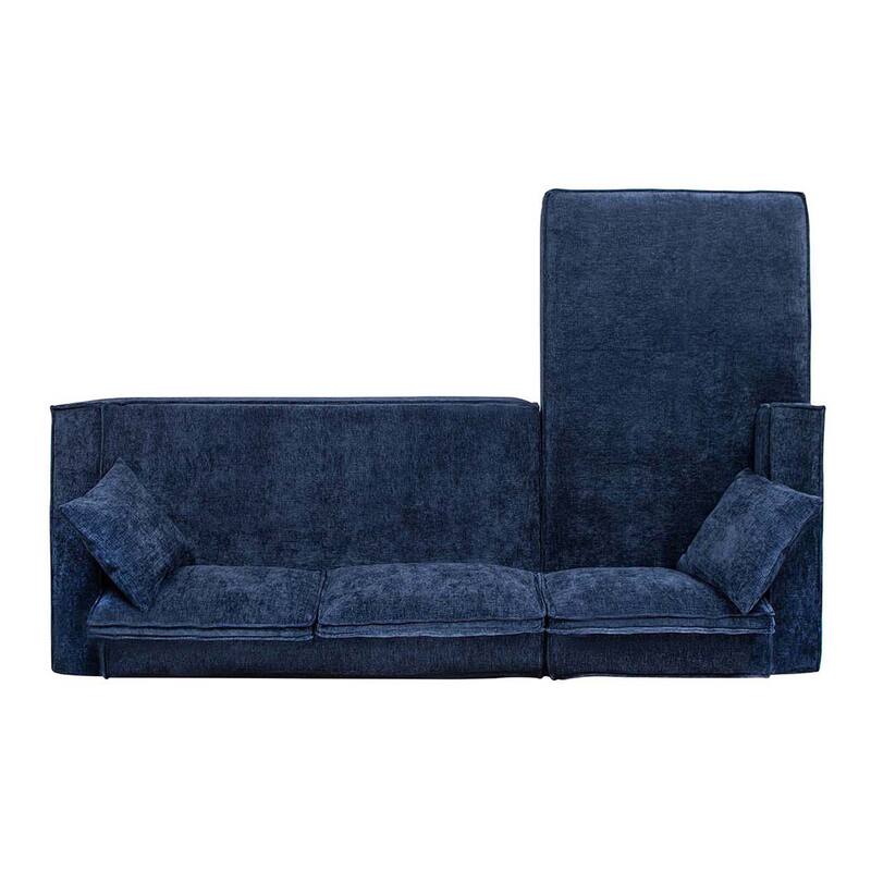 Brenley 110.5" Sofa-in-a-Box Chenille Upholstered Frameless 2-Piece Sectional Sofa