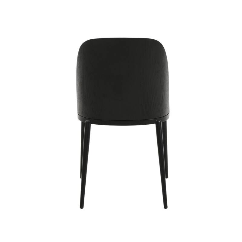 9-Piece Dining Set in Black Steel with 8 Chairs and Table Tule Collection by LeisureMod