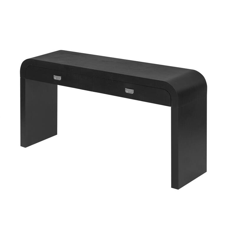 Modern Entryway Table with Burl Wood Veneer