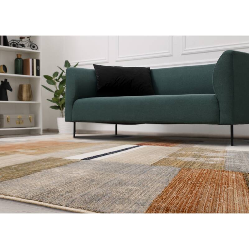 Sydney Collection - Warm Toned Patchwork Design Rug