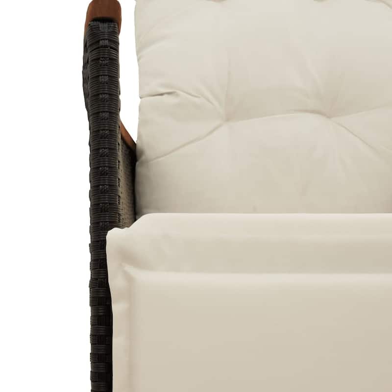 vidaXL Patio Bistro Set with Cushions Outdoor Garden Furniture Poly Rattan - 31.5 x 74.8 x 29.5