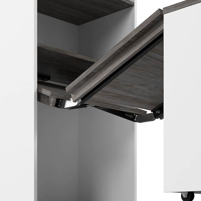 Orion 30W Tall Storage Cabinet with Doors and Fold-Out Desk by Bestar