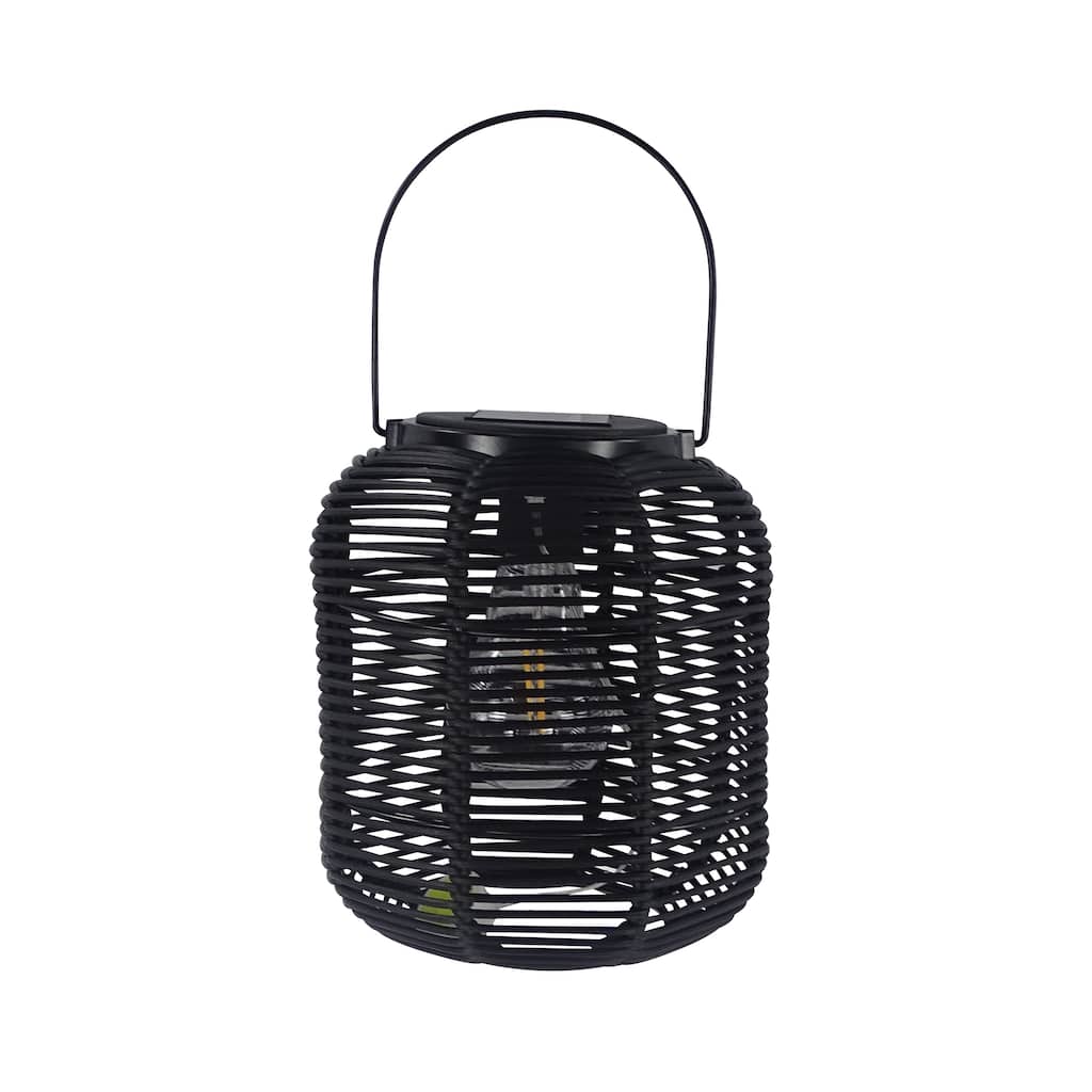 Solar Black Plastic Lantern with LED Light - Try Me