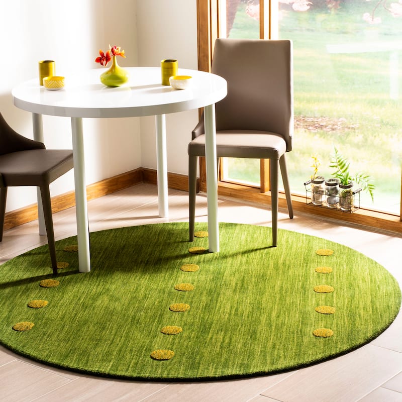 SAFAVIEH Handmade Himalaya Brittni Modern Wool Rug - 8' Round - Green