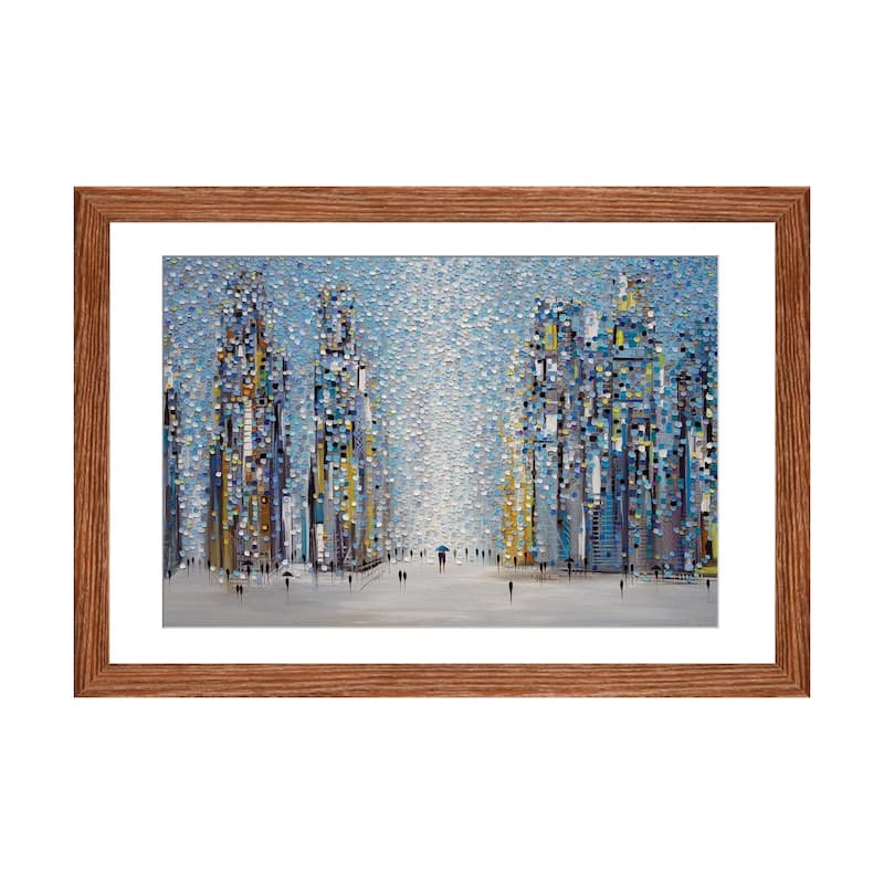 iCanvas "Sunny Cityscape" by Ekaterina Ermilkina - Walnut - 24x32x1