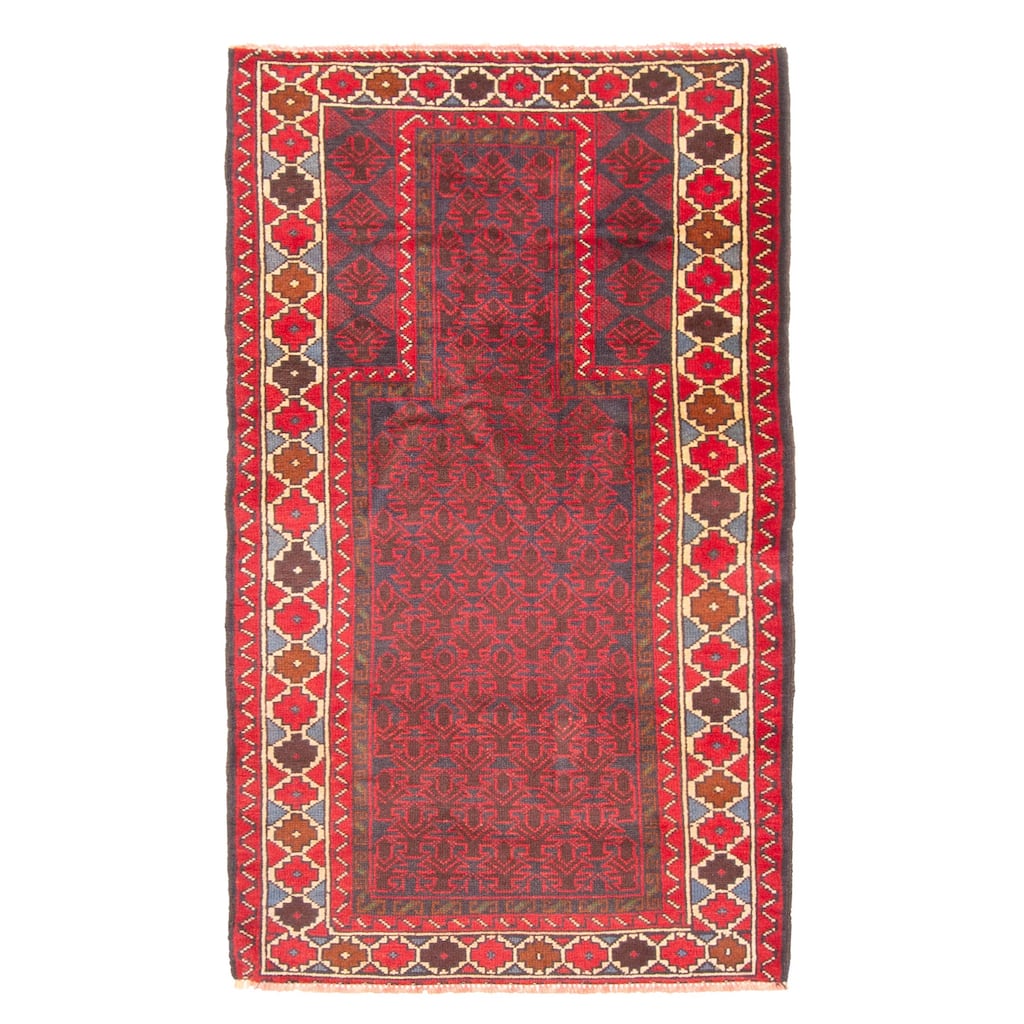 ECARPETGALLERY Hand-knotted Teimani Dark Navy Wool Rug - 2'9 x 4'9