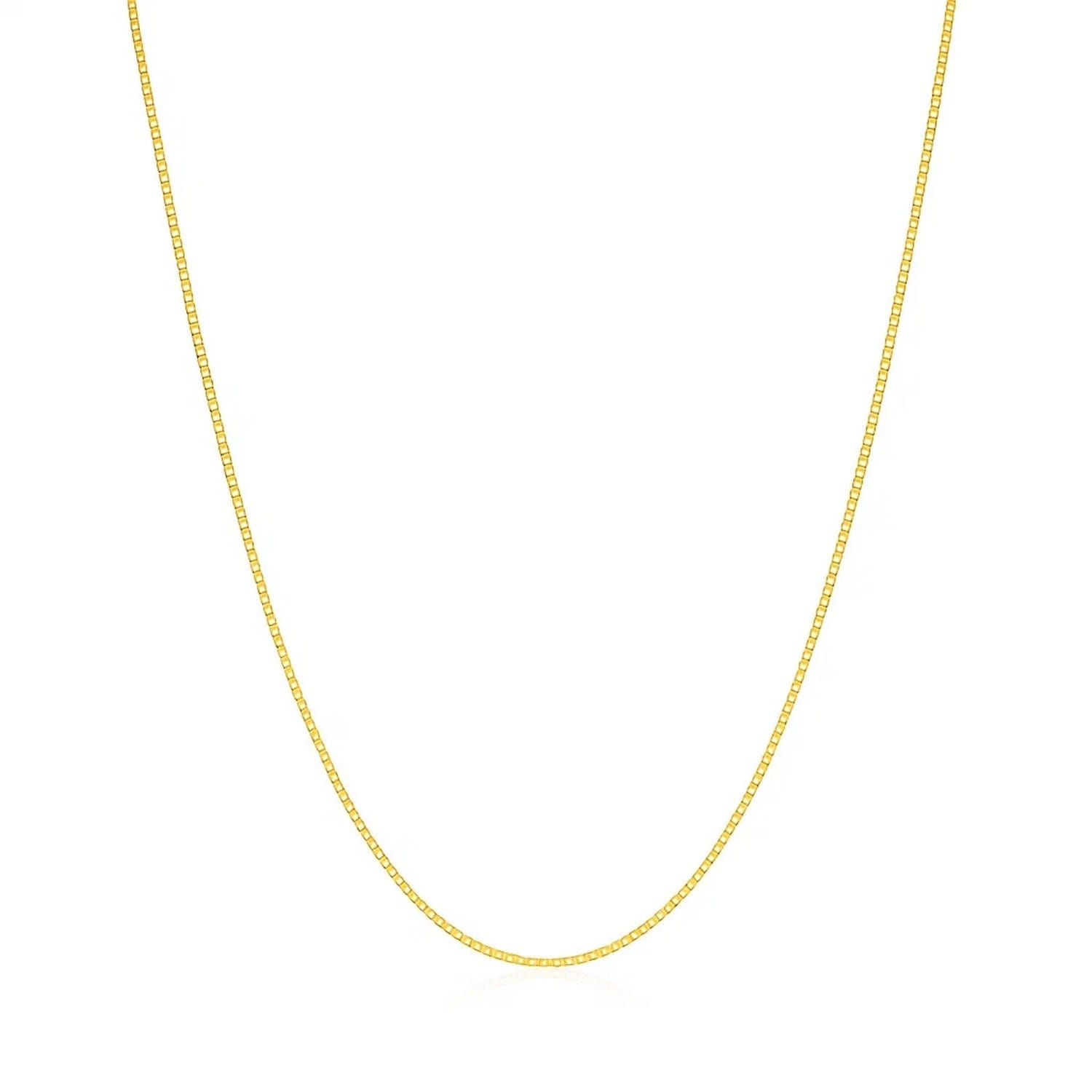 MayaMila 14k Yellow Gold Classic Box Chain 0.45mm