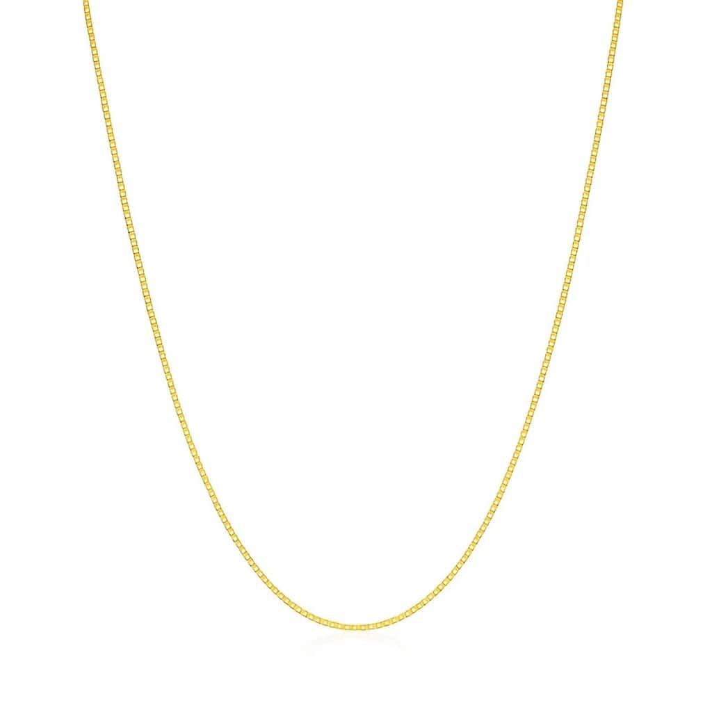 MayaMila 14k Yellow Gold Classic Box Chain 0.45mm