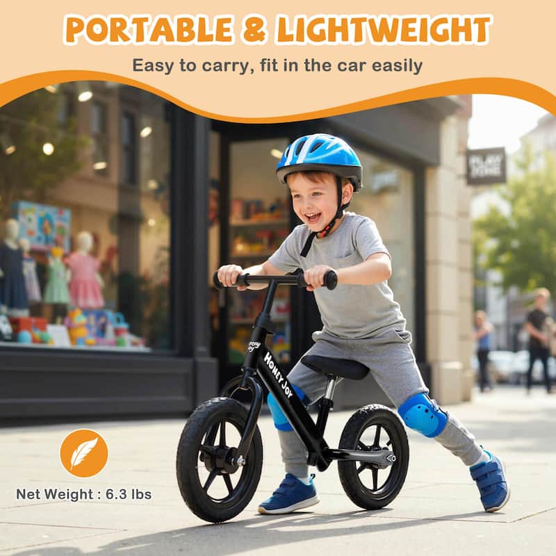 Honeyjoy 11” Lightweight Toddler Balance Bike, Tool-Free Adjustable - See Details
