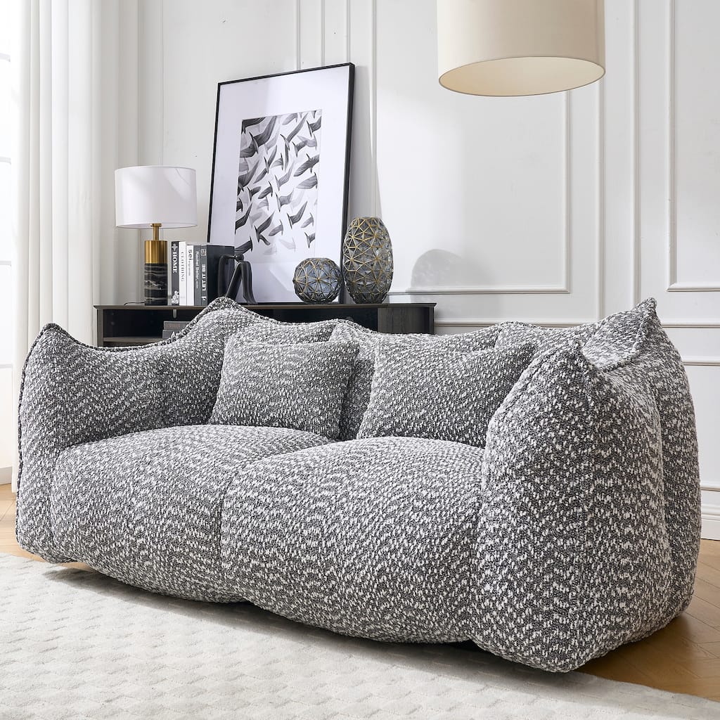 Beanbag Chair with High Resilience Foam Core. The Square Recliner Sofa Is Ideal for Family Members And Friends Engaged in Games