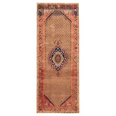 ECARPETGALLERY Hand-knotted Antalya Vintage Brown Wool Rug - 4'1 x 10'8