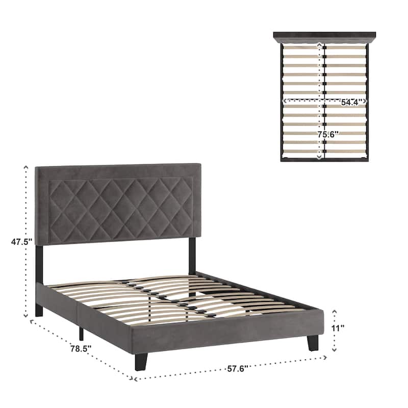 Dartington Velvet Fabric Platform Bed by iNSPIRE Q Modern
