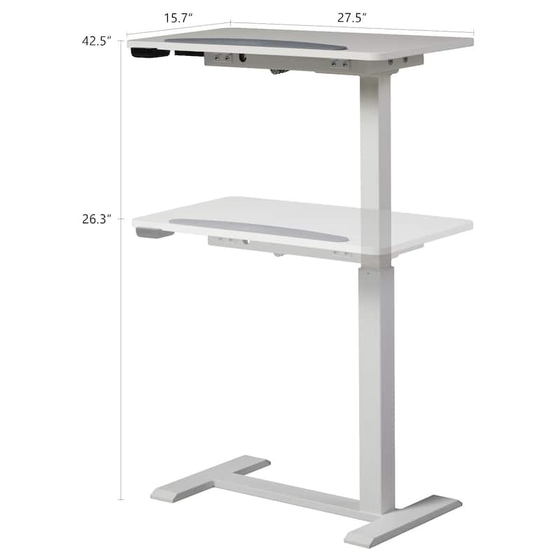 KOWO Electric Height Adjustable Side Table Soft Touch Bedside End Table with Quiet Motor, Modern Nightstand for Home & Office