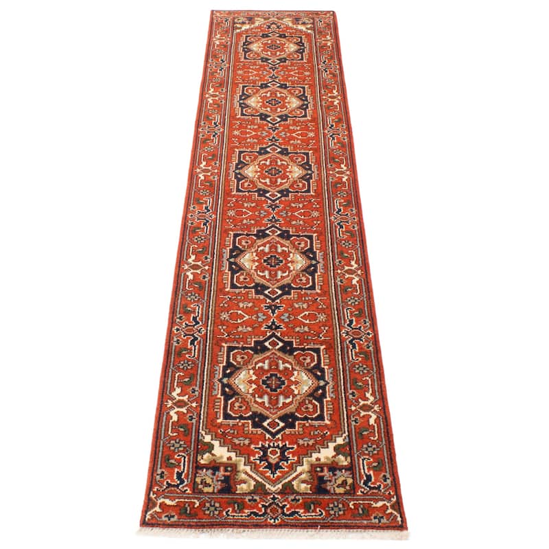 ECARPETGALLERY Hand-knotted Serapi Heritage Red Wool Rug - 2'6 x 11'10