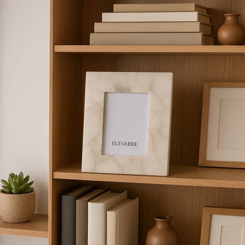 Quartz Rectangular Decorative Photo Frame - White