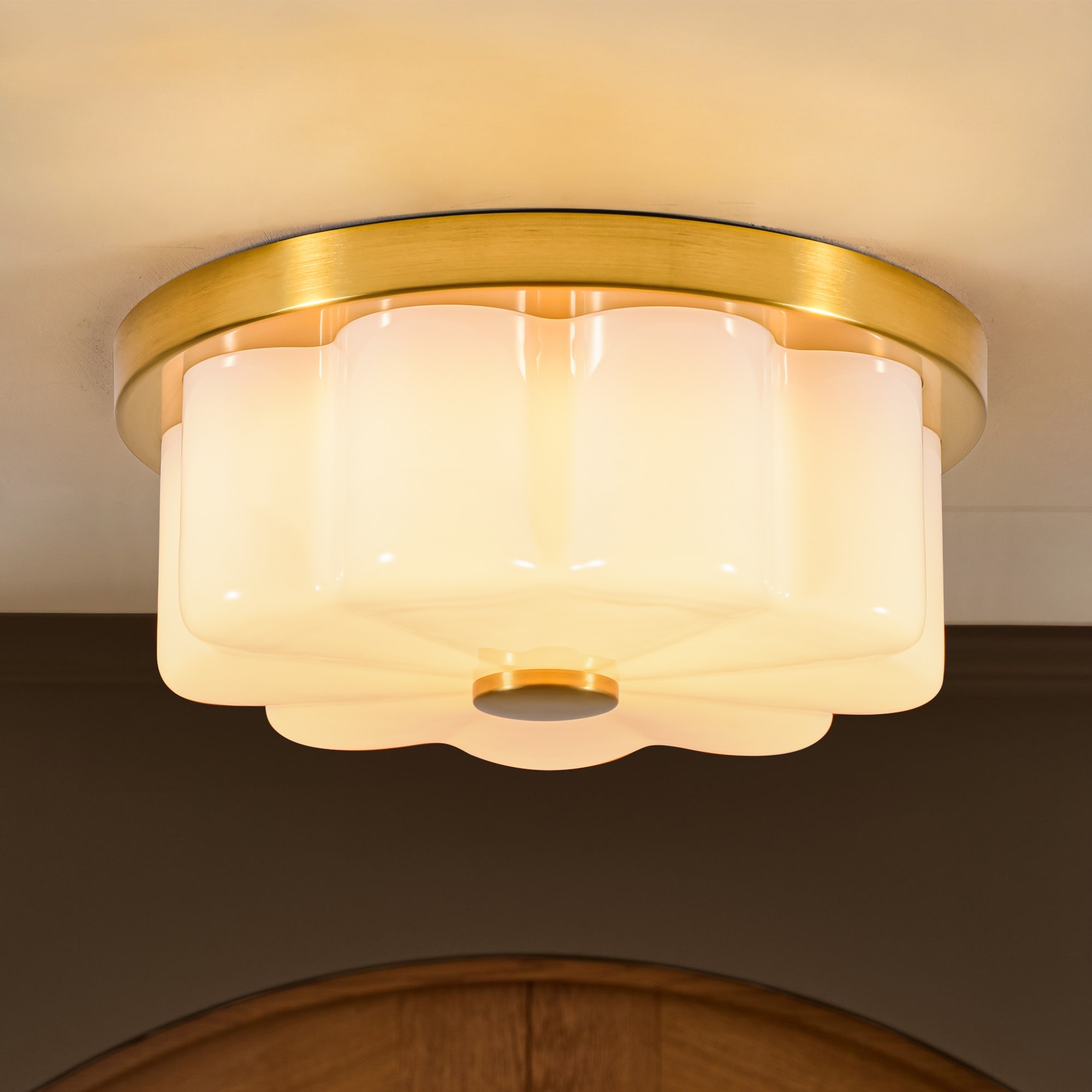 Rennnsan 122W Integrated LED Flush Mount Ceiling Light for Bedroom & Hallway - 11.8 in. W x 4.9 in.H