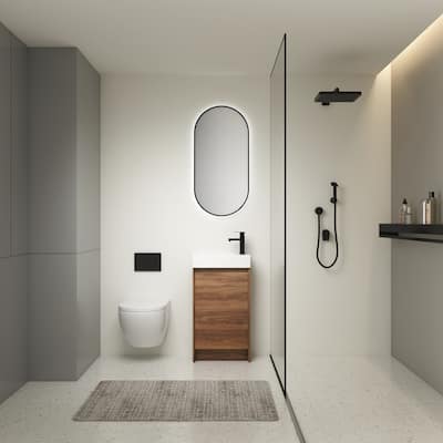 18 Inch Freestanding Bathroom Vanity With Single Sink, Soft Closing Doors, Suitable For Small Bathrooms