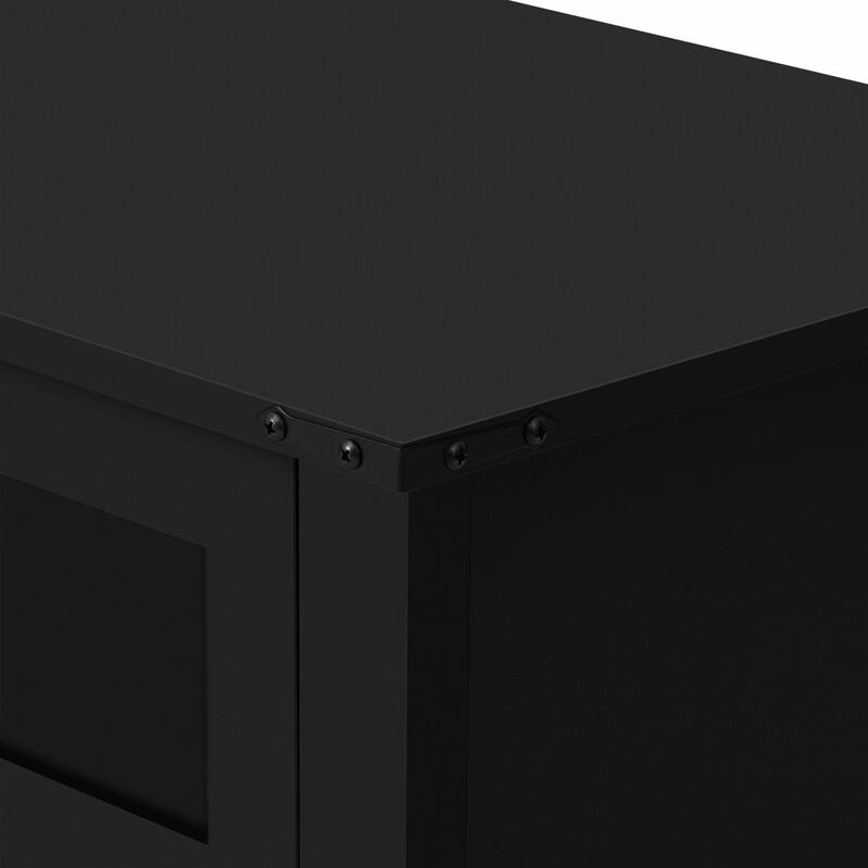 55'' Sliding Barn Door Sideboard with 3 Drawers, Particle Board & Metal Mesh Storage Cabinet