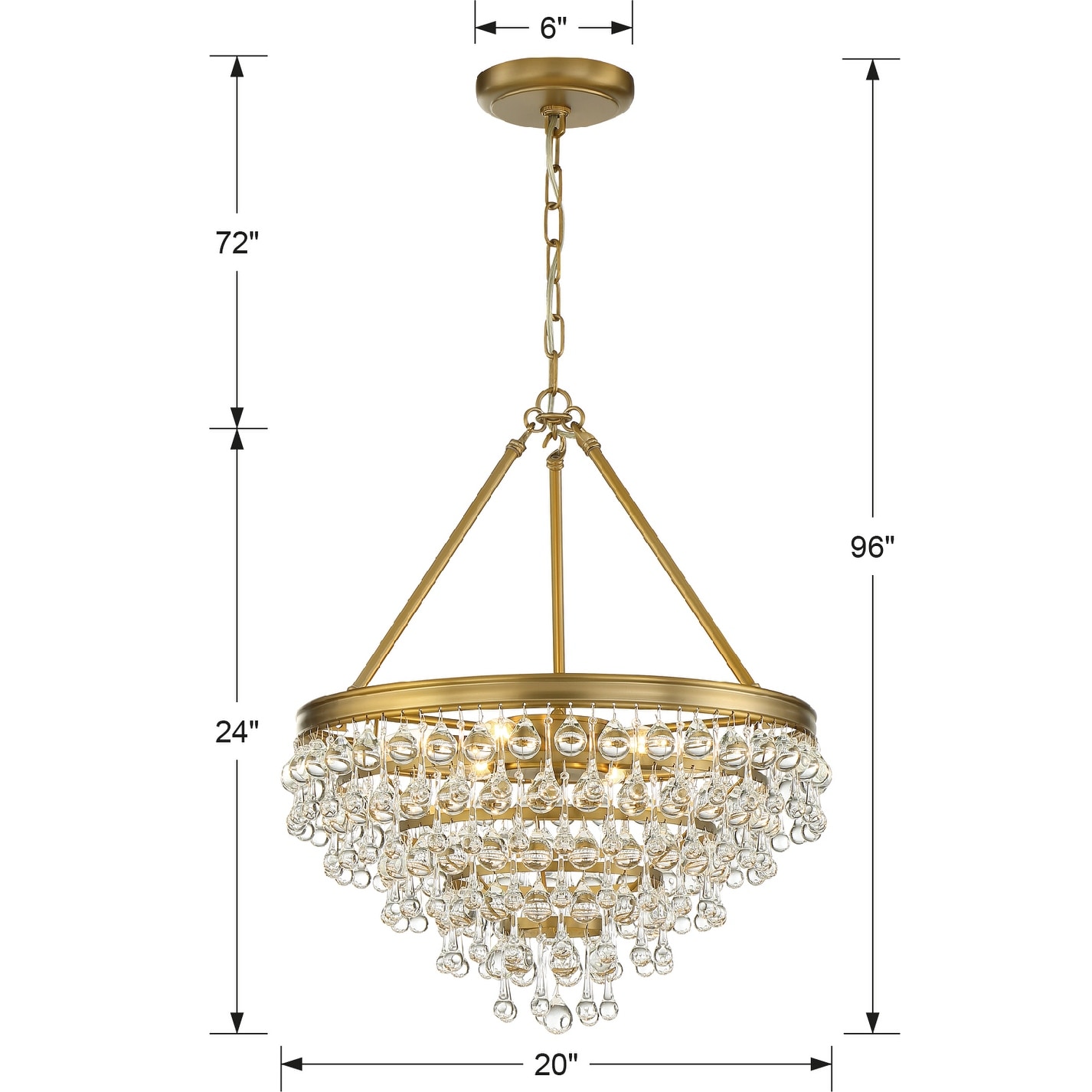 Calypso 6 Light Crystal Teardrop Polished Chrome Chandelier : 29FMJ Calypso 6 Light Crystal Teardrop Polished Chrome Chandelier : 29FMJ