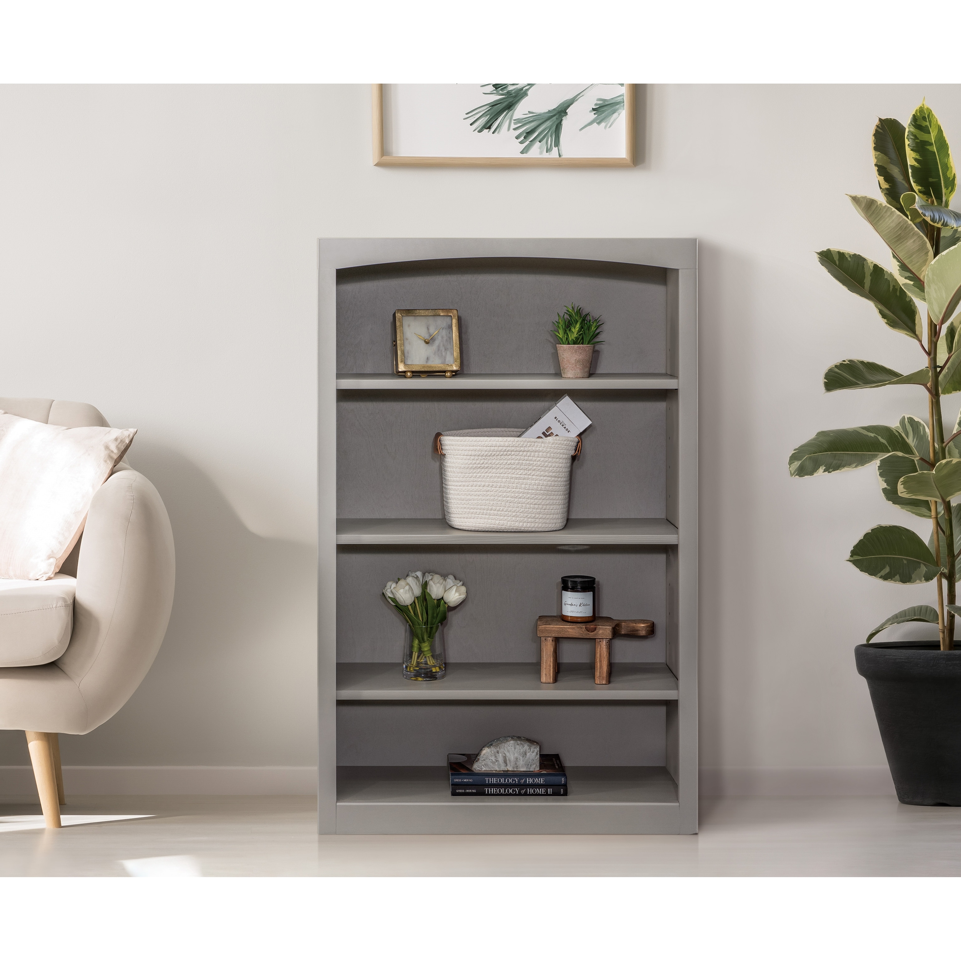 Arch+Haven Solid Wood Bookcase 30 x 48