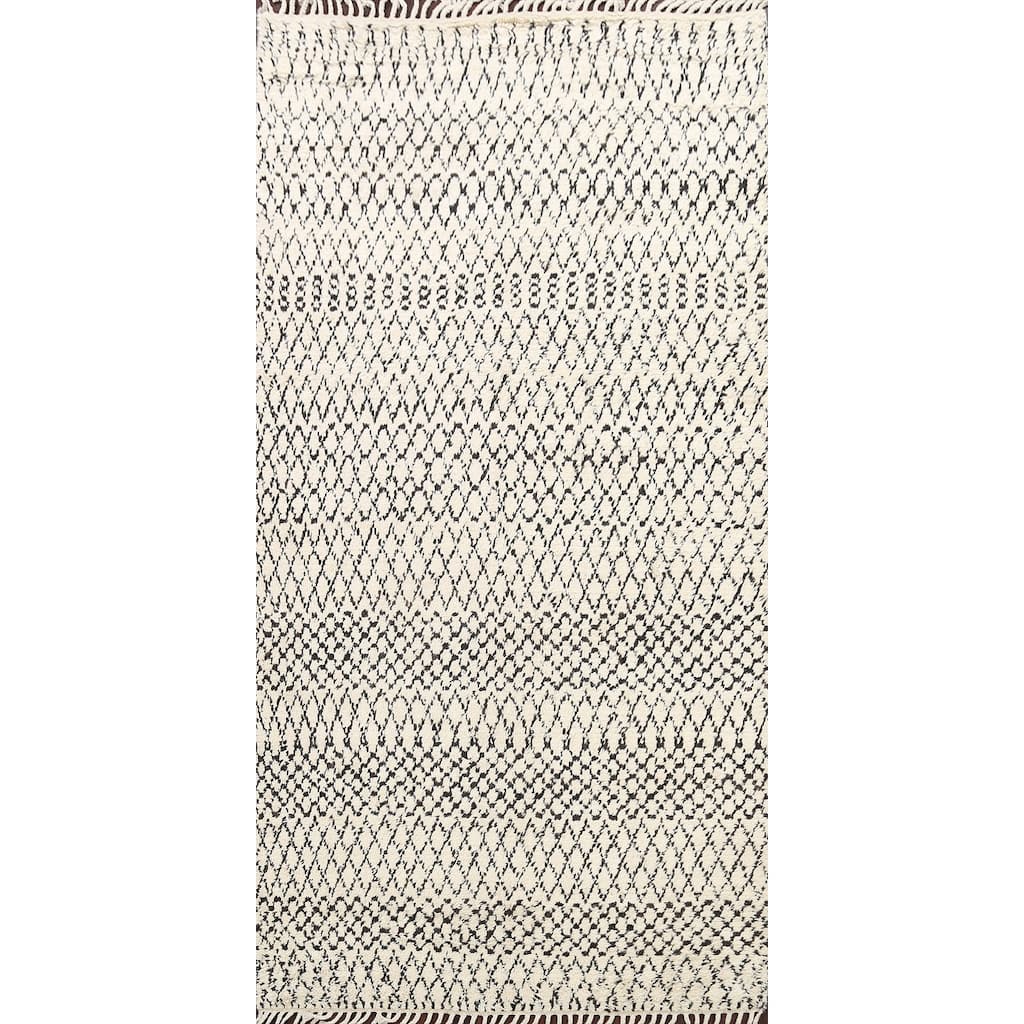 Trellis Vegetable Dye Oriental Moroccan Berber Area Rug Wool Handmade - 4'8" x 8'0"