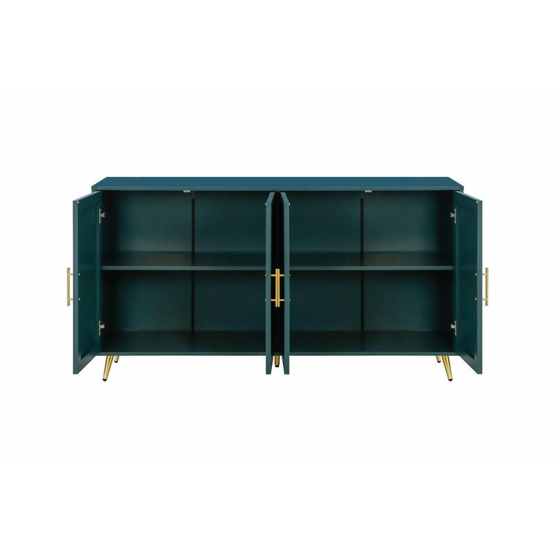 Wood TV Stand with Storage Cabinet