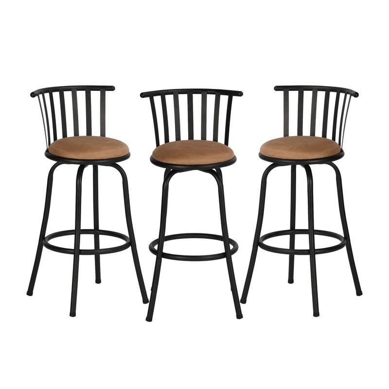 HomyLin Country Style Swivel Barstools for Kitchen Island Pub, Brown