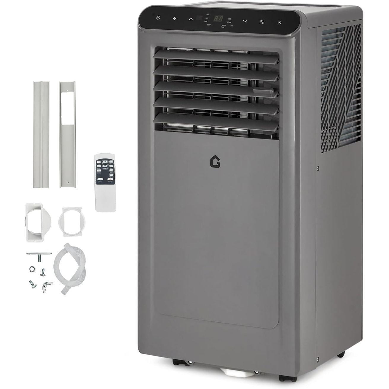 8000 BTU Portable Air Conditioner 4-in-1 Cooling Dehumidifier Fan Grey