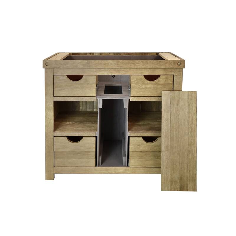 Vintner's Freestanding Reclaimed Oak Bathroom Vanity (Base Only)