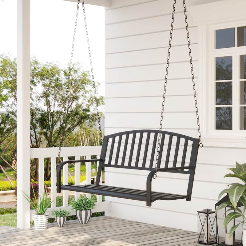 Outsunny 2 Person Front Porch Swing Patio Swing Bench