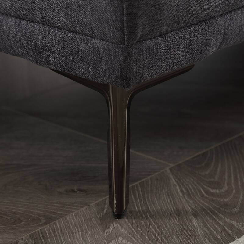 Modern upholstered loveseat couches with metal feet - N/A