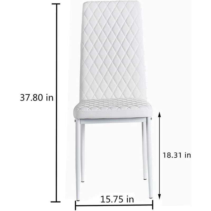 Modern Dining Chairs Set of 6 with PU Leather Seat and Metal Legs Accent Kitchen Side Chairs for Restaurant and Living Room