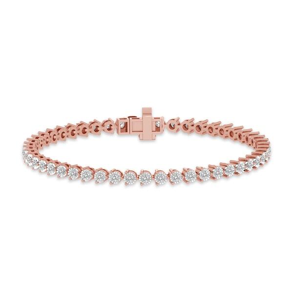 slide 1 of 15, DiamondMuse 1.00 CT Sterling Silver Diamond Martini Bracelet for Women Rose