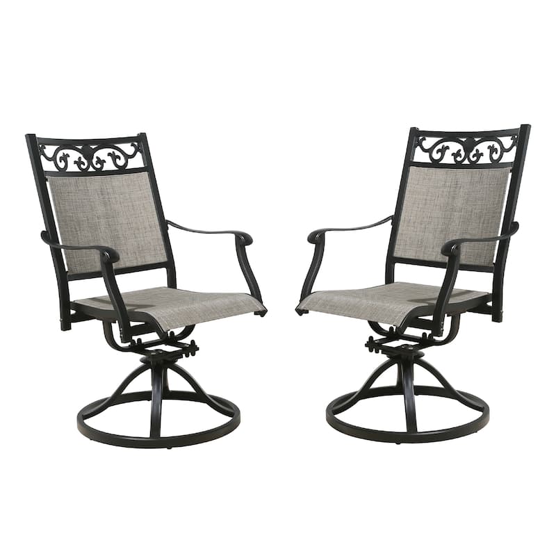Patio Cast Aluminum Dining Sling Rocker Bistro Chairs Set of 2 or 4