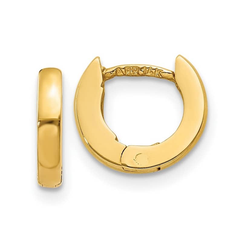 Curata 10k Yellow Gold Polished 6x3mm Hinged Earrings