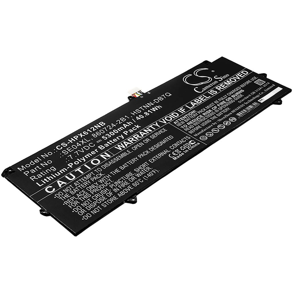 Battery for HP Pro Tablet x2 612 G2 860708-855 860724-2B1 2C1 HSTNN-DB7Q SE04XL - Black