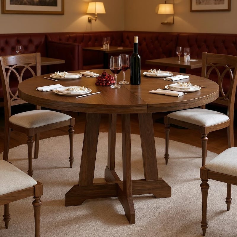 47 Inch Round Dinner Table for 4