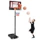 preview thumbnail 1 of 6, 4.3-8.2 FT Portable Basketball Hoop with Adjustable Height and Wheels-Red - 51" x 72.5" x 98.5"