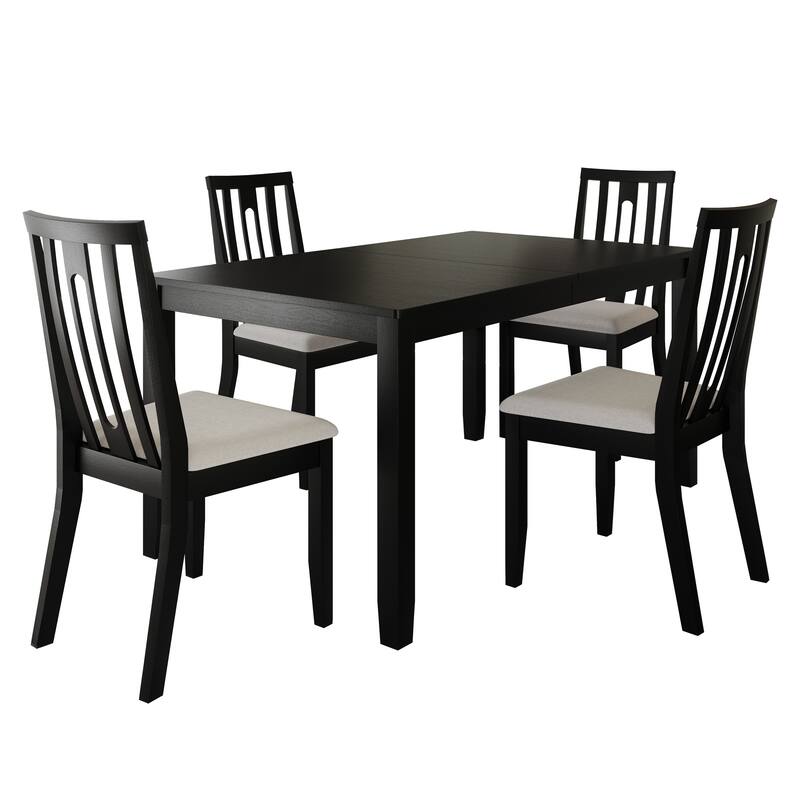 CraftPorch Contemporary 5-piece Wooden Dining Set - Black