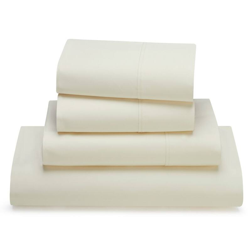 Blue Nile Mills 700TC Cotton Sateen Deep Pocket Solid Bed Sheet Set