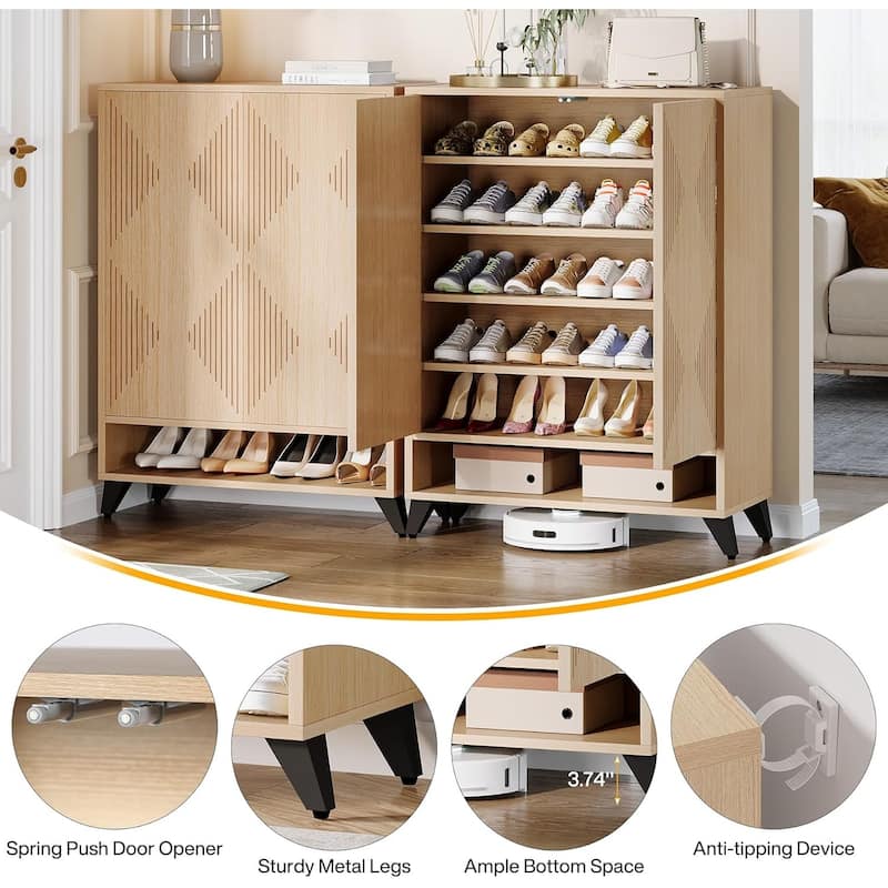 6-tier Modern Shoe Storage Cabinet with Doors for Entryway Living Room