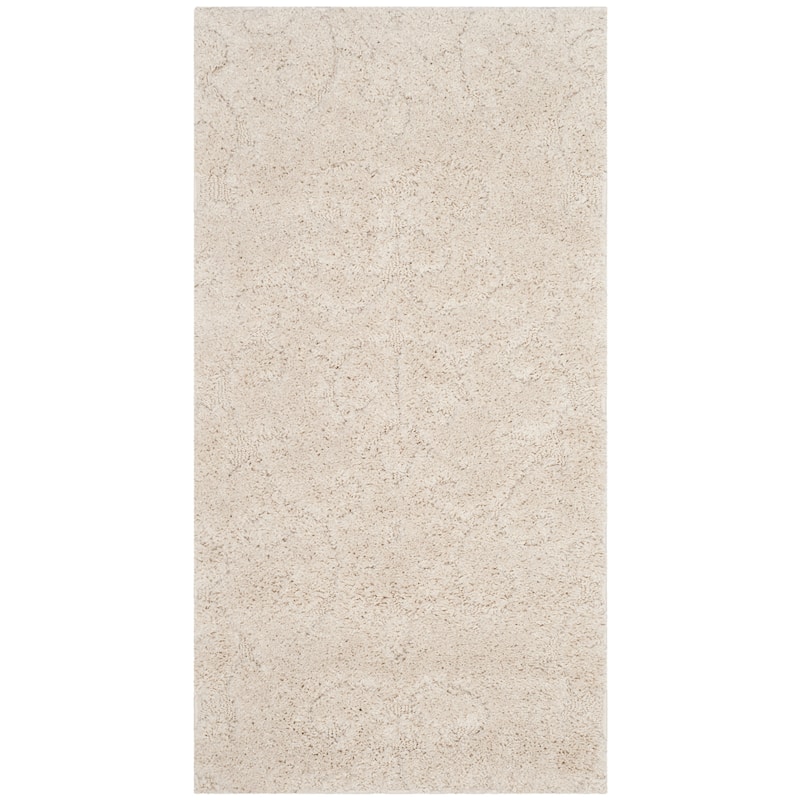 SAFAVIEH Florida Shag Valdemara Scroll Area 1.2-inch Thick Rug - 2'3" x 4' - Creme - Rectangle