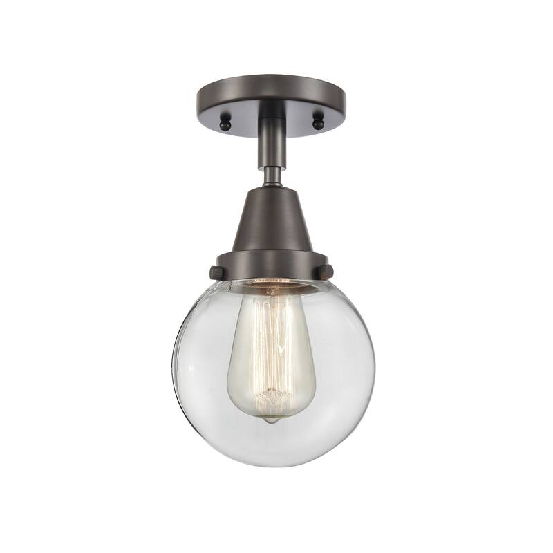 Innovations Lighting 447-1C-11-6 Beacon Flush Mount Beacon 6" Wide - Oil Rubbed Bronze / Clear